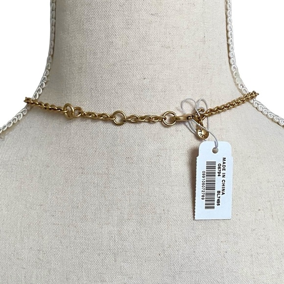 J.Crew Factory Crystal Watchbird Statement Necklace NWT 17” Adjustable Chain - Picture 5 of 6